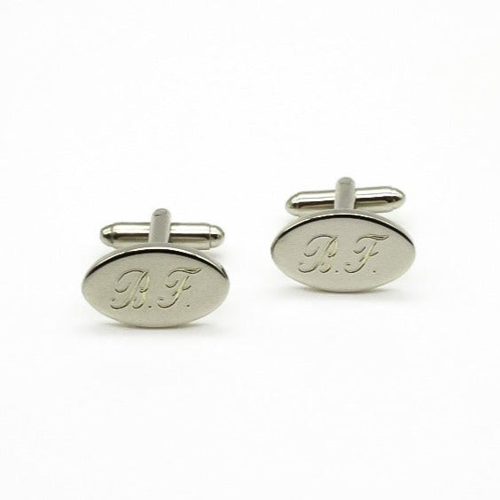 Gemelli Uomo Con Iniziale In Argento Acciaio Inossidabile Per