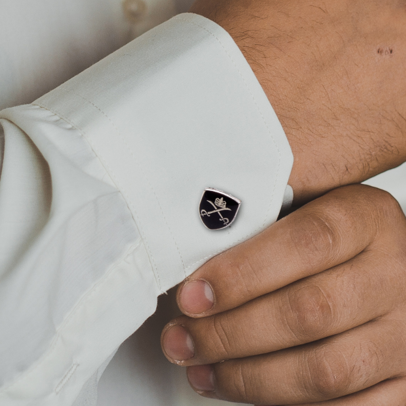 Gemelli Per Polsini Gemelli Con Teschi Uomo Medaglia Nera