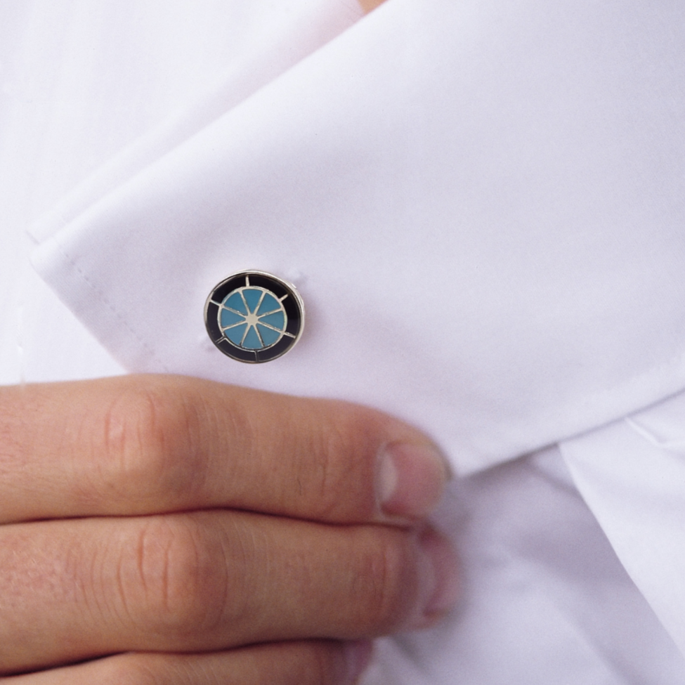 SILMARIL Gemelli da Polso rotondi con motivo Roulette smaltato