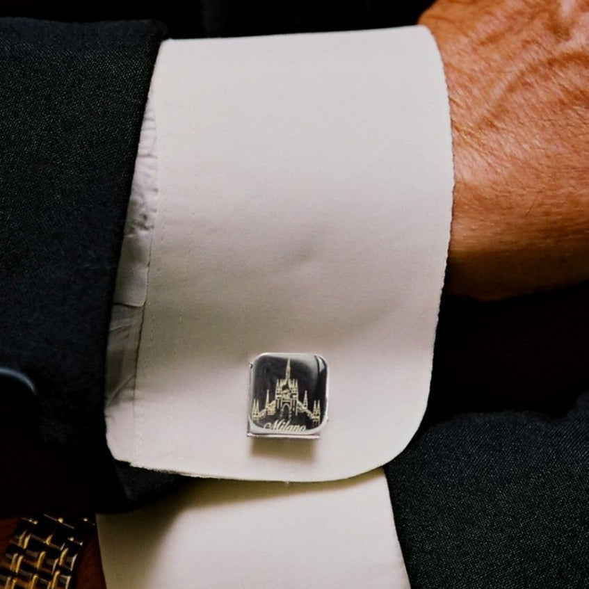 SILMARIL Gemelli da Polso con incisione Duomo di Milano