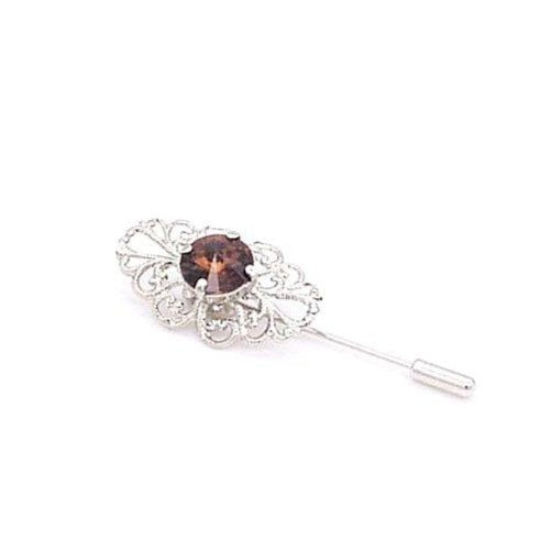 Spilla Per Cravatta Con Cristalli - Placcata Argento, Made In Italy, Per Sposo O Cerimonie - Foto 3